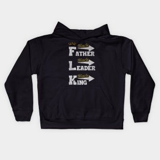 Black Father Black Leader Black King Kids Hoodie